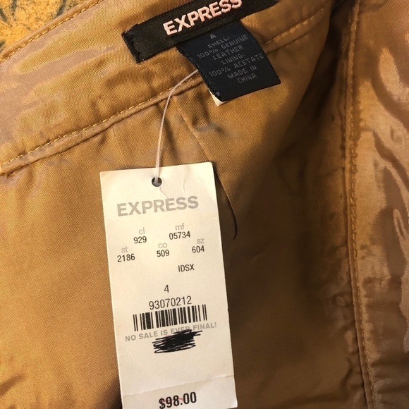 vintage Express Genuine Leather Mini Skirt - Picture 5 of 6